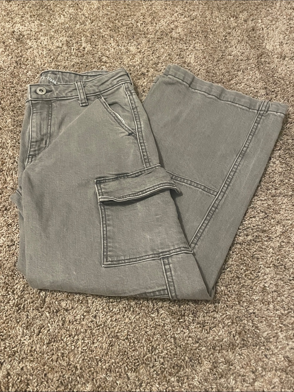 art class Gray Kids Cargo Jeans - Utility Pocket Detail Girls 12